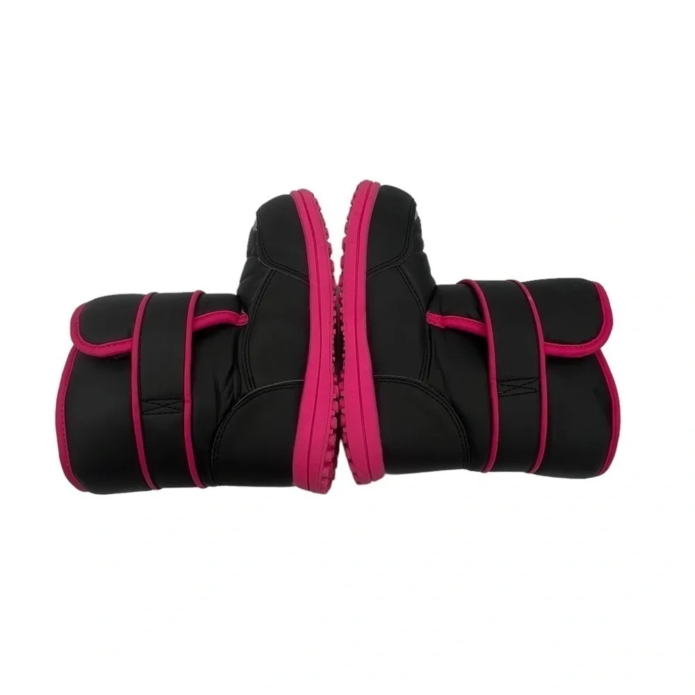 Snow Boots Black Pink Hook And Loop Closure Size 11 Toddler